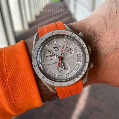 omega speedmaster orange strap|Omega Speedmaster leather strap price.